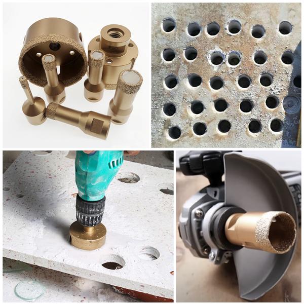 M14 Vacuum Brazed 35mm Diamond Core Drill Bits Set For Porcelain