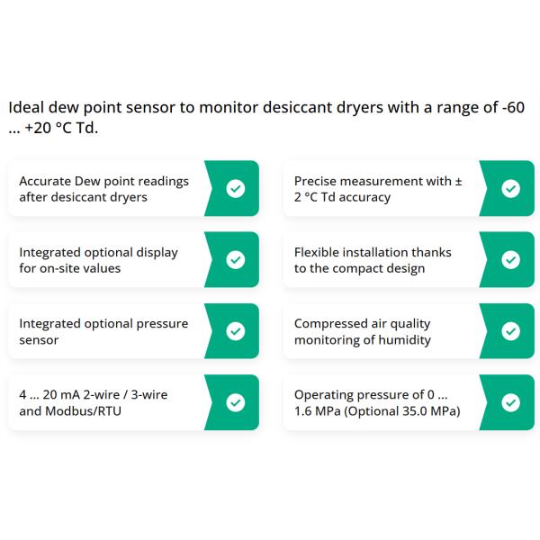 SUTO S211 Aluminum Alloy Dew Point Sensor For Desiccant Dryers