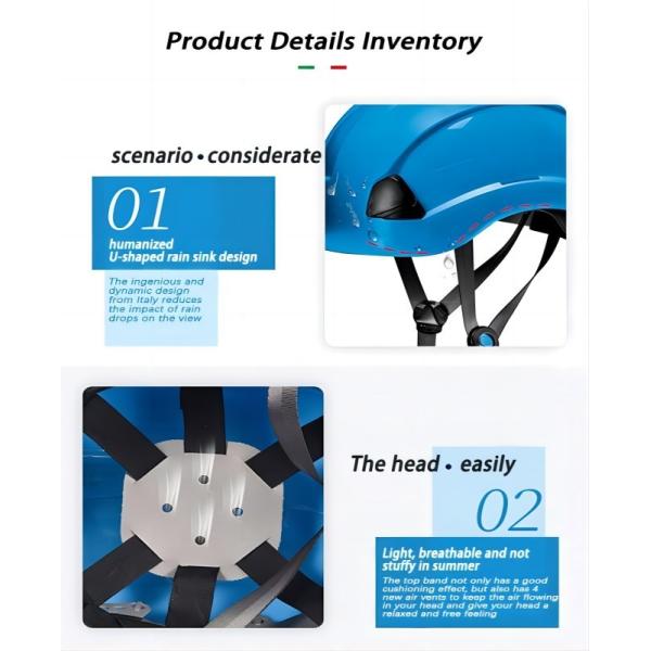 ABS Adjustable Safety Helmet with 6-Point Head Harness and 53-64cm Size for Construction and Outdoor Protection