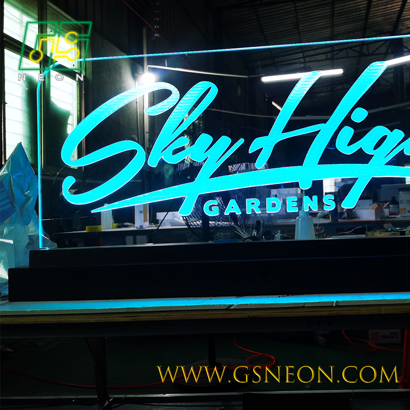 Etching LED Acrylic Sign Night Light Display For Retail Checkout Store Countertop