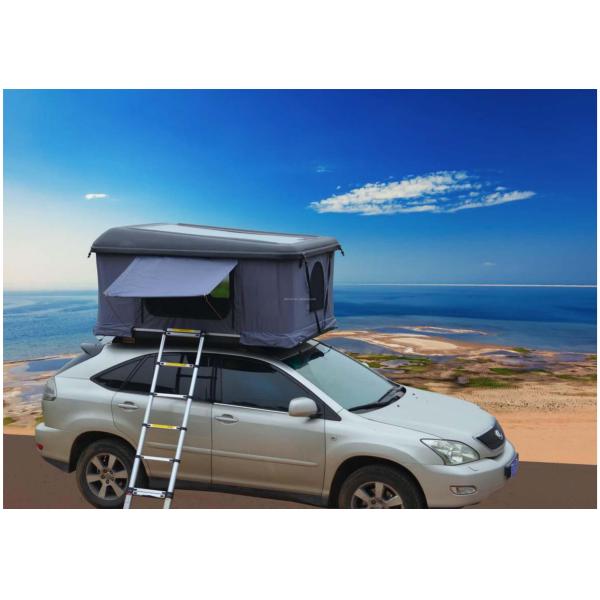 Dark Gray Triangle Clamshell Roof Top Tent 4x4 Rooftop Tent Hard Shell
