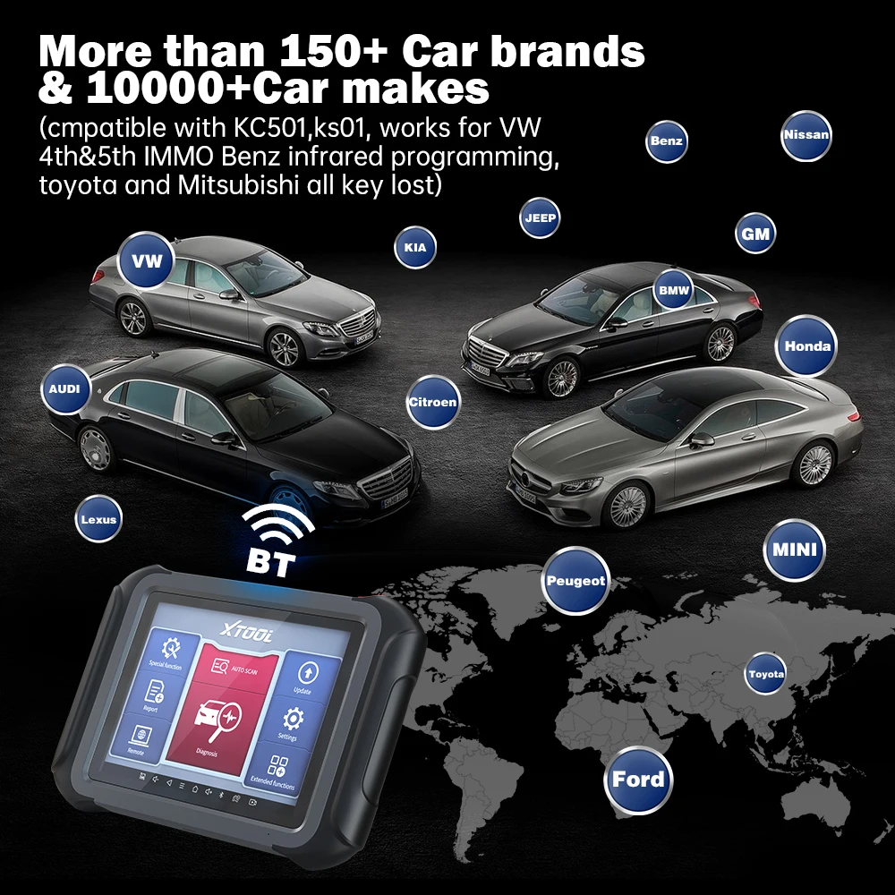 XTOOL D9 All System Diagnostic Scanner ECU Coding Active Test PMI Module Topology Map Support CAN FD DoIP 42+ Services