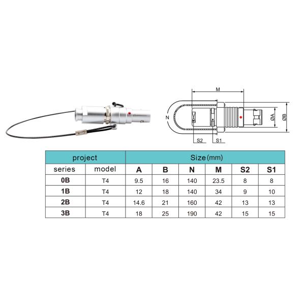 T4 7-pin Circular Connector With Unlocking Plug Push-pull Self-locking Connector Series