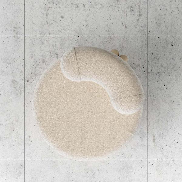 Fabric Leisure Chair White Fabric Soft Comfortable Imitation Wool Leisure Chair