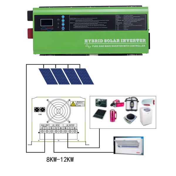 Split Phase 120V 240VAC Dual Output Input Hybrid Solar System DC AC Power Inverter MPPT UPS Inverter Charger 12/3/4/5/6K