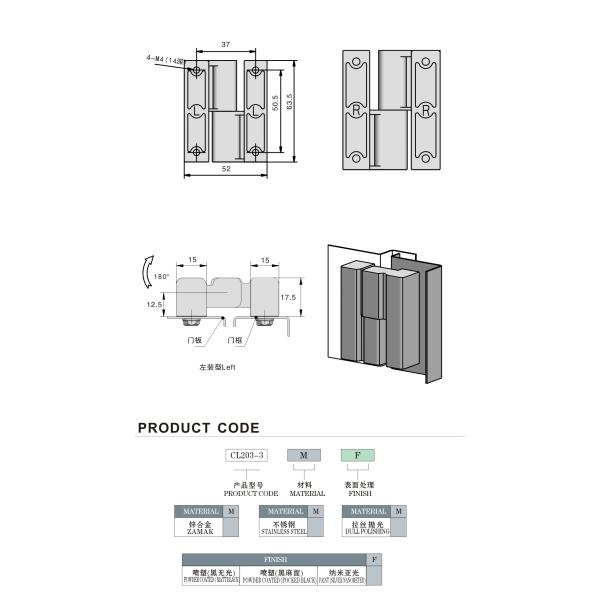 Zinc Die Casting Cabinet Hardware Hinges Black Heavy Duty Concealed Hinges