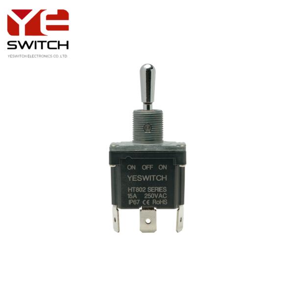 Single Pole Industrial Toggle Switch With Metal Handle And Pc Terminal