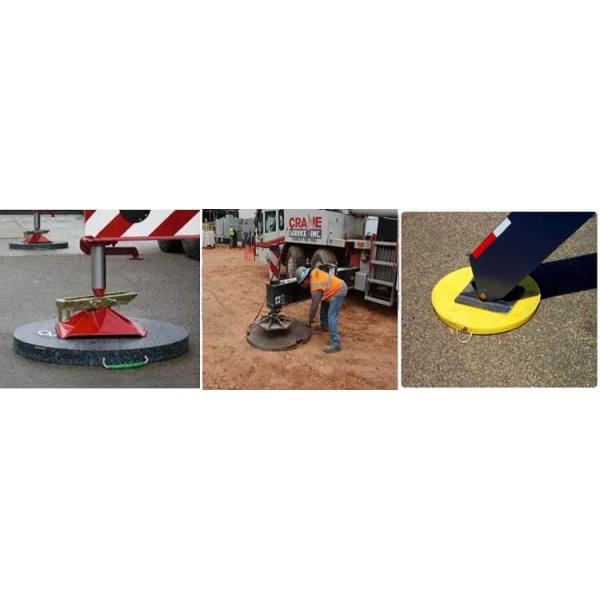 Engineering Plastic Black Round Ground Bearing HDPE Pump Truck Outrigger Pad