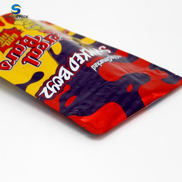 Custom Stand Up Pouches For Weed Candy Gummies Packaging With Window