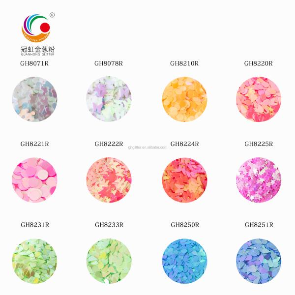 Lipgloss Polyester PET Glitter Powder Glimmer Loose Pigment Bulk Chunky Butterfly Shaped