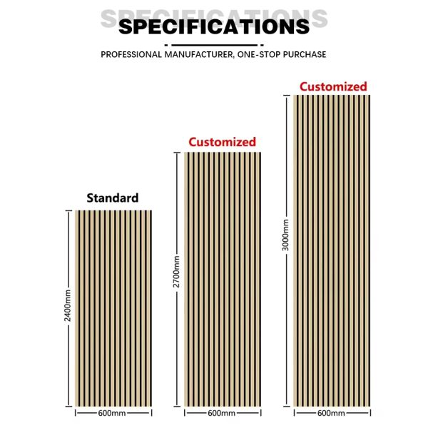 Wood Slat Acoustic Panel PET Backed Veneer Slats Commercial Interior Cladding