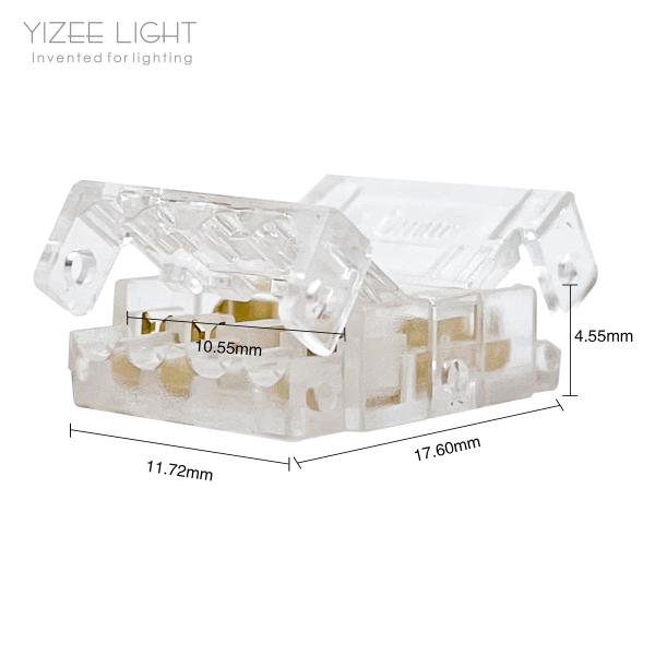 3 Pin 10mm Transparent SMD LED Strip Connectors PCB To Wire Quick Connection