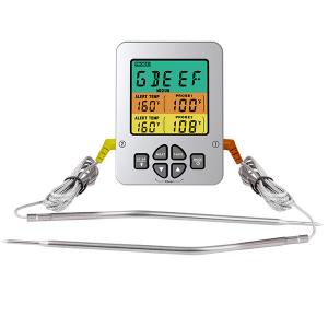 China High Dual Temp BBQ Meat Thermometer Multi Probe 304 Stainless Steel LCD on sale