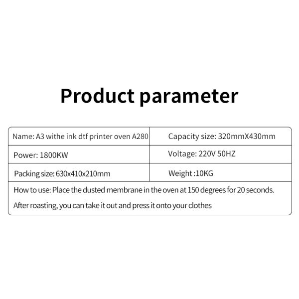 KECAI Curing A3 A4 DTF Oven With Digital Temperature Control Intelligent Timer Alarm for Heat Transfer PET Film Sheets CE