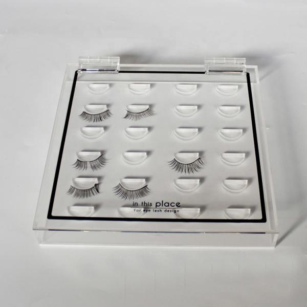 Eyelash Acrylic Display Case Custom Clear Packaging Logo Plastic Mink ROHS Certificated