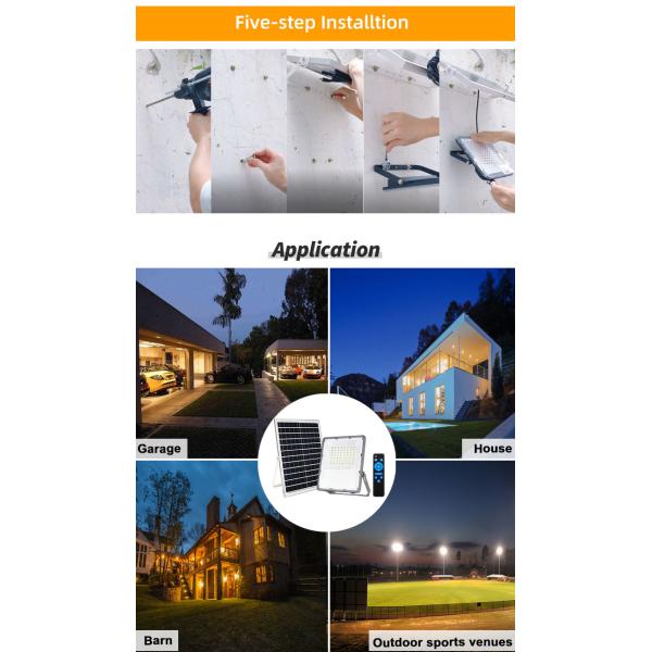 Garden LED Solar Outdoor Flood Lights With Remote Control High Luminous 6500K