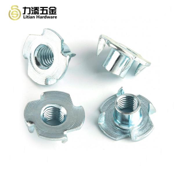 Zinc Plated Tee Nut Inserts For Wood 4 Prongs DIN1624 M4-M12