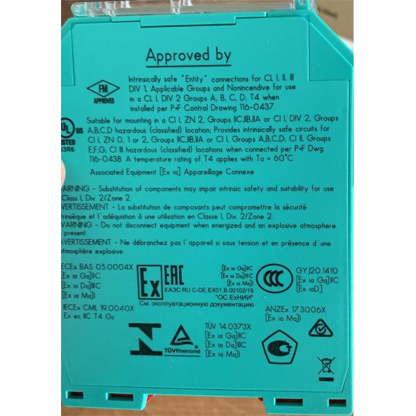 Analog Signals P&F Sensors KFD0-CS-Ex1.50P 24VDC SIL 2 Repeater