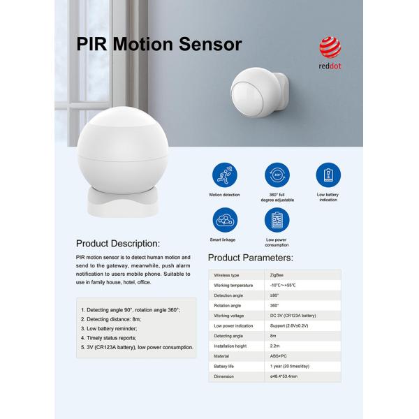 Tuya Wifi Wireless Infrared Pir Human Body Motion Detector Sensor Real-time App Push Alarm For Smart Home Security Alarm