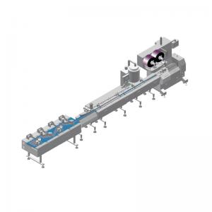 Buy cheap Fully Automatic Chocolate Bar/Biscuit/Cake Flowing Packing Machine Food Wrapping Machine Line product