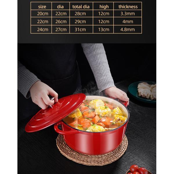 Multi Purpose Cookware Round Dutch Oven Enameled Cast Iron Soup Pot Non-stick Cooking Pot