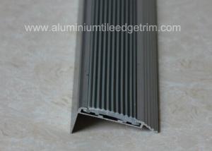 Buy cheap Non Slip Aluminum Stair Nosing , Metal Stair Nose Trim With Insert PVC Rubber product