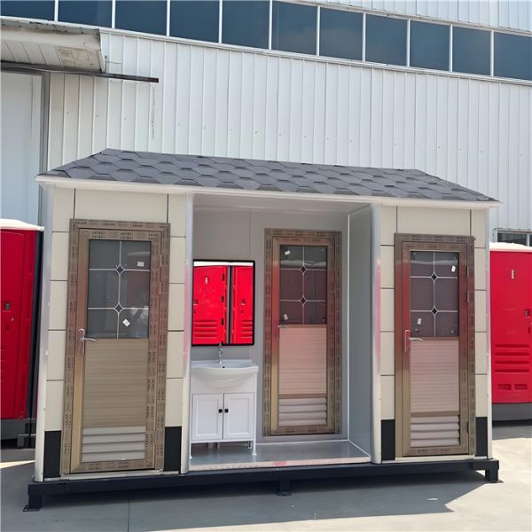 Powder Coated Steel Frame Mobile Toilet with Weather Resistance and High-strength Steel Construction