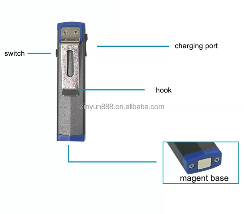 New Portable COB Strong Magnetic Lamp Handheld Led 3W Rechargeable Mini Work Light Hand Torch