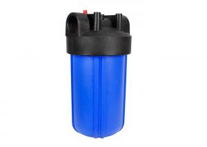 China 10'' big blue whole house  water filter housings with  1'' inlet/outlet port on sale