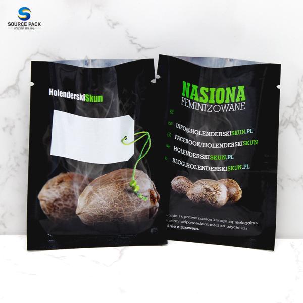Plastic Custom Weed Packaging Heat Sealing Smell Proof Zipper