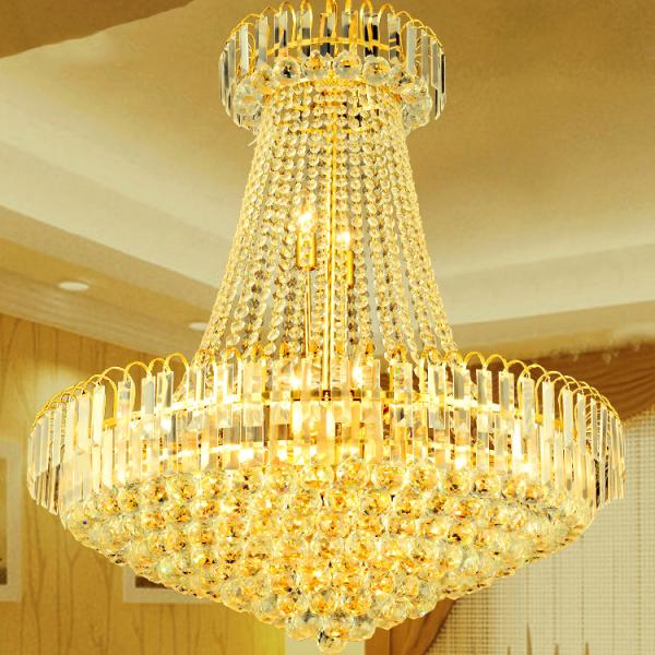 Large gold and crystal chandelier For hotel Project Lighting Fixtures (WH-NC-13)