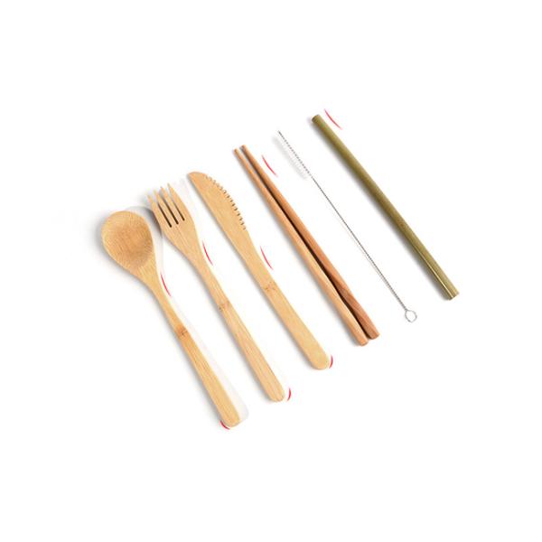 Reusable Cutlery Biodegradable Tableware Set Eco-Friendly Bamboo Dinnerware Set