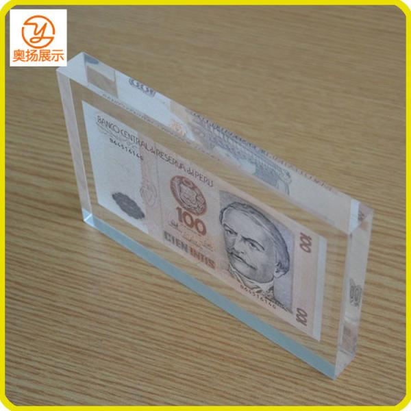 Shenzhen factory customized design acrylic paper weight with block