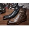 Buy cheap Black / Brown Mens Leather Dress Boots , Mens Designer Combat Boots With Rubber from wholesalers