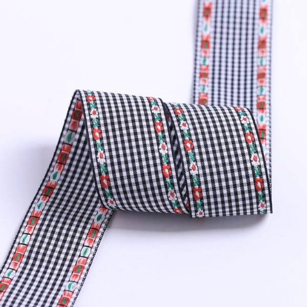 7mm-38mm Blue Embroidered Ribbon ISO9001 Embroidered Floral Ribbon