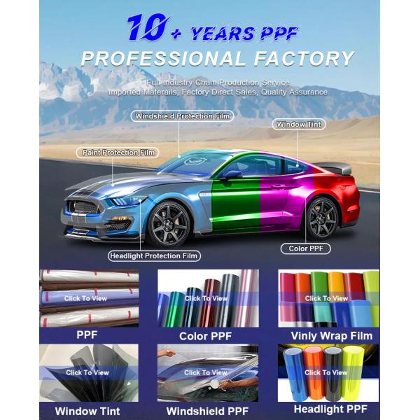 6.5mil TPU Car Paint Protection Film 1.52x15m Self Healing Clear