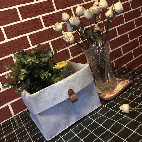 Nordic Desktop Box Grey felt baskets for storage Multiple Functional