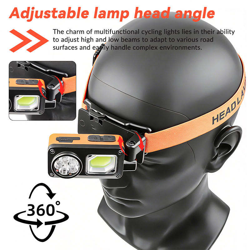 New Product LED Strong Head Lamp USB Charging Multi-function Outdoor Head Lamp Night Run Head Lamp COB Head Lamp