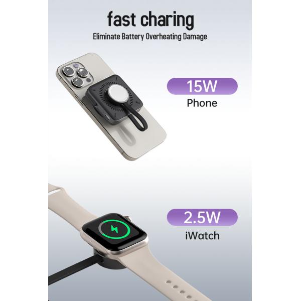 Portable Magsafe 3 In 1 Charger Wireless For Iphone Watch And Headphones