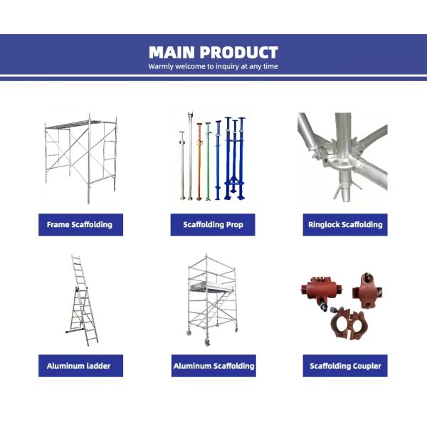 Galvanized Steel Frame Scaffolding with Caster Wheels and Customizable Sizes for Construction