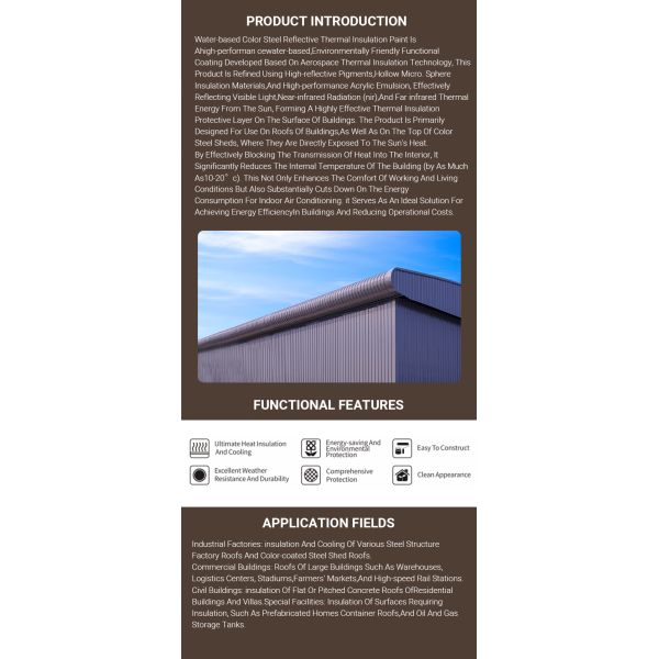 Eco Friendly Thermal Insulation Paint Steel Tile Reflective Thermal Insulation Coatings