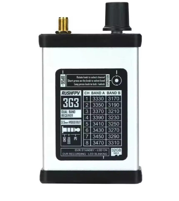 RushFpv 3.3G 2000mW 2W 8CH Vtx / VRx Audio Video FPV Transmitter / Receiver Recording Plate Antenna for RC Fpv Drone Multi-rotor
