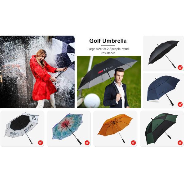 extra large Wind Proof Double Canopy Umbrella , Durable Square Golf Umbrella EVA Handle