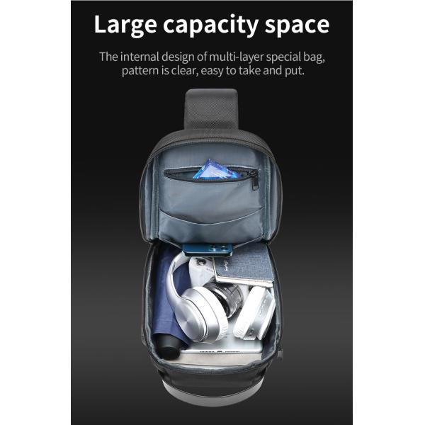 Wholesale new custom logo waterproof large capacity Single Shoulder Messenger Bag USB charging men chest bag