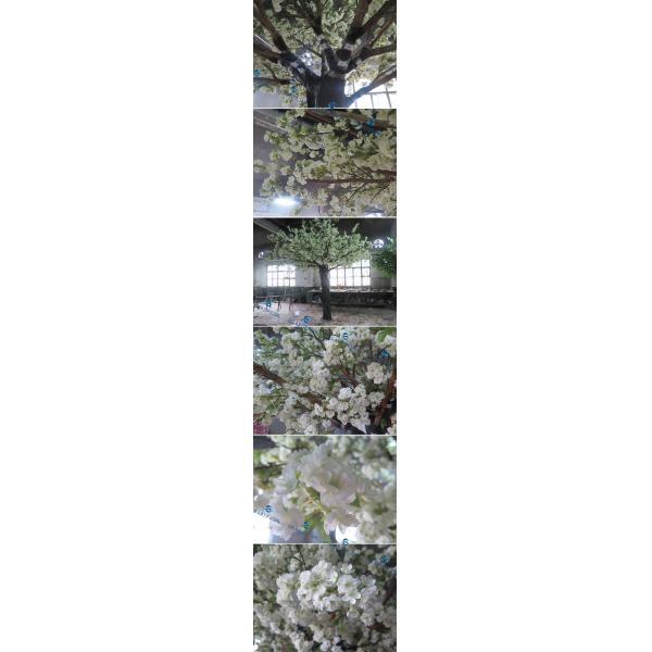 Theme Park White Cherry Blossom Branches Artificial Fire Resistance