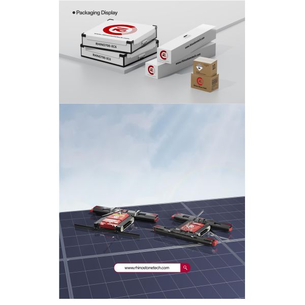 Solar Panel Cleaning Robot Remote Control Lithium Battery Dry & Water Cleaning Photovoltaic Cleaning Tool