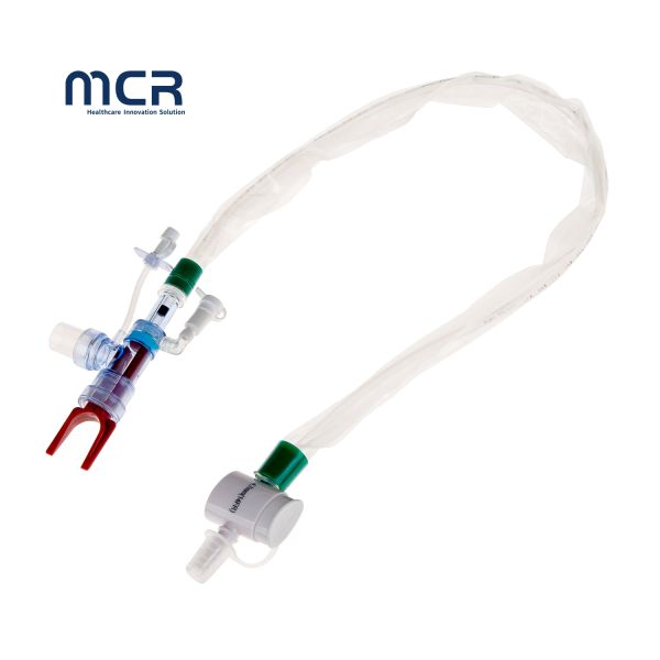 ISO13485 600mm PVC Medical Device Closed Suction Catheter Closed Suction System 16FR