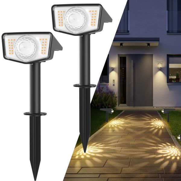 High conversion RGB colorful light solar spot light outdoor courtyard wall lighting