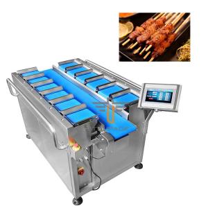 Buy cheap PLC Electronic Weighing Scales Steak Fish Chicken Seafood Shrimp Sausage Weight Multiheads Belt Feeder Combination product