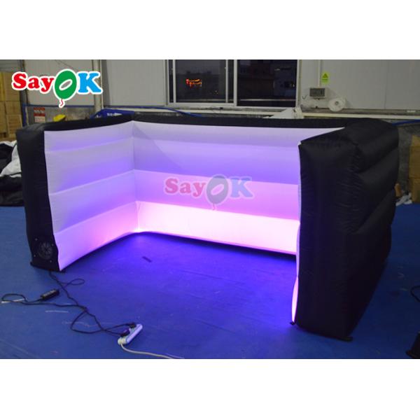 LED Illuminated Inflatable Bar Counter With Blower For Beer Drink Shop Parties